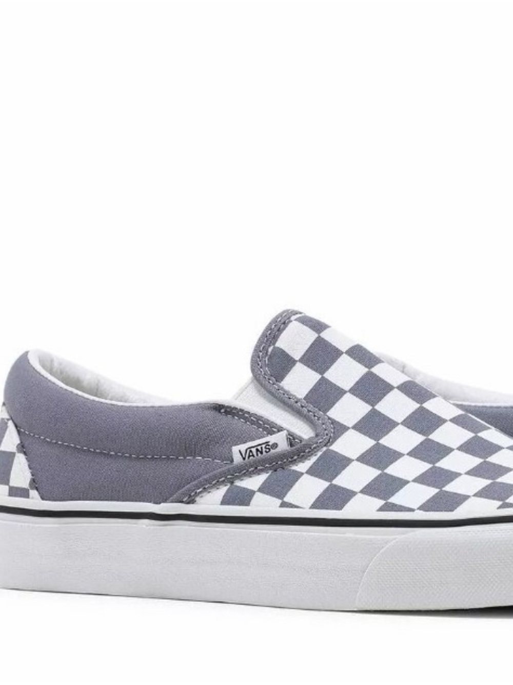 Vans Checkerboard Slip-On Sneakers in Gray and White